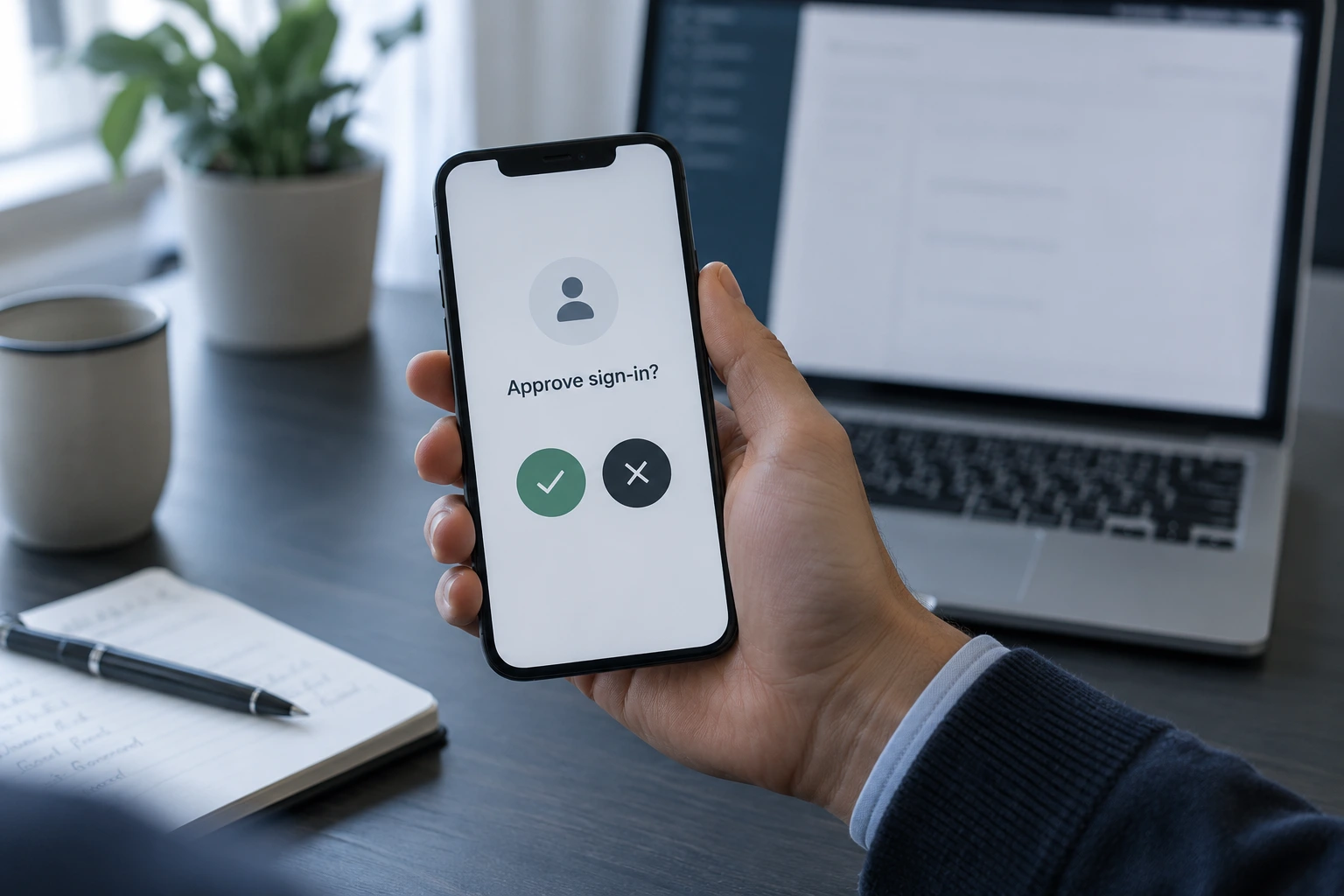بررسی اعلان تأیید ورود روی تلفن همراه