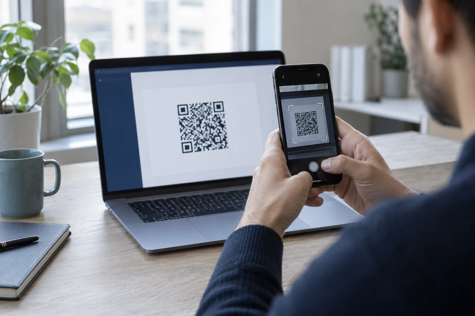 اسکن کد ثبت دستگاه با دوربین تلفن همراه